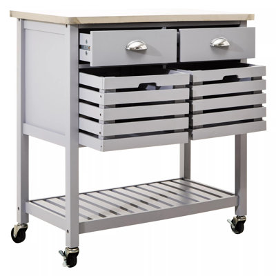 Reales 86cm W Kitchen Island with Stainless Steel Top