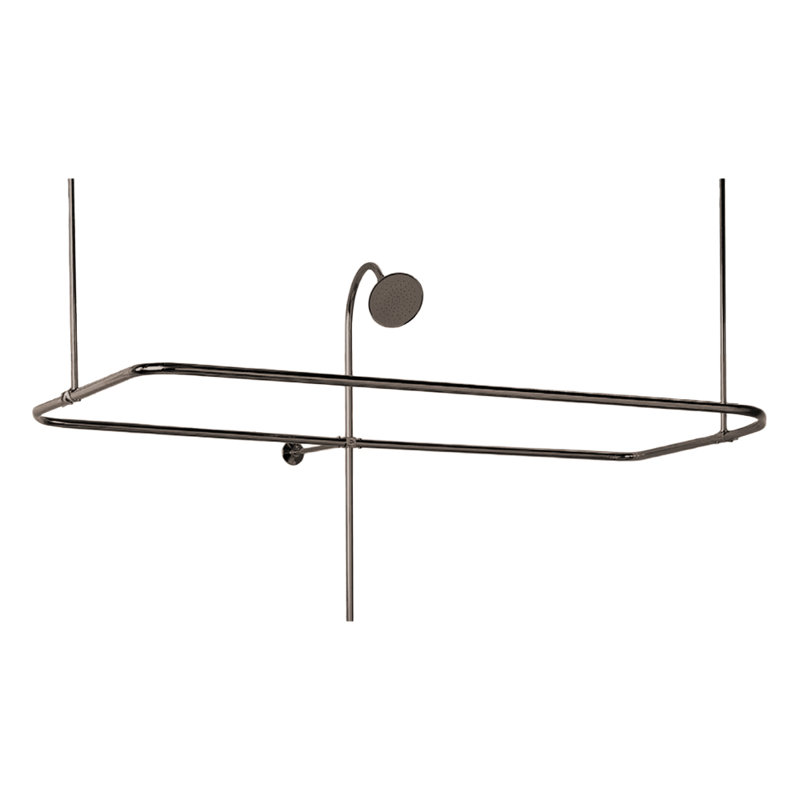 Enceinte Strom Living avec anneau rectangulaire à fixation latérale et entretoise murale 12 po en chrome, Nickel poli