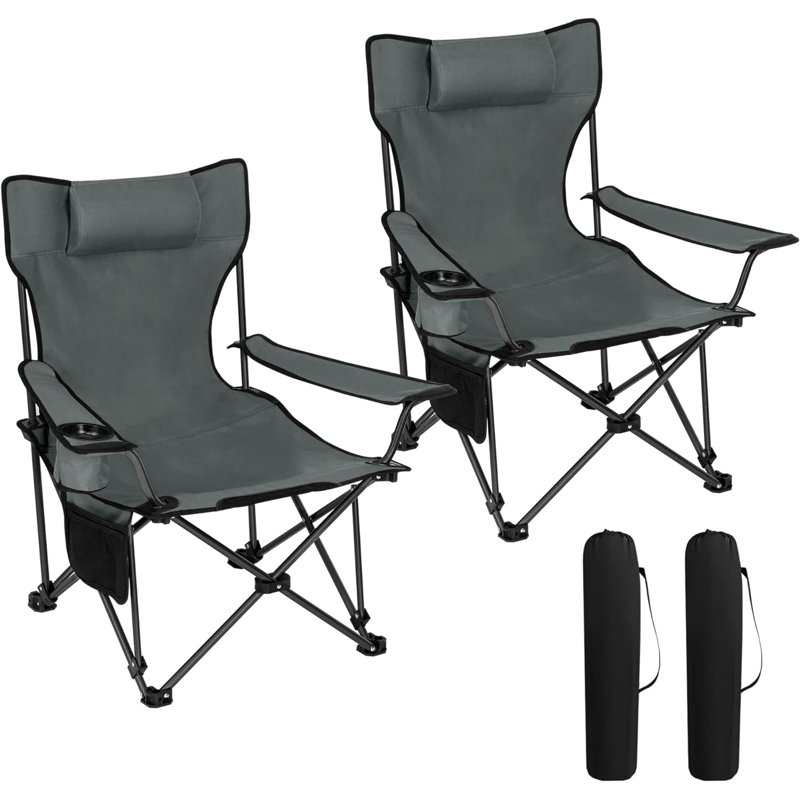 Mineo Folding Camping Chair, Grey
