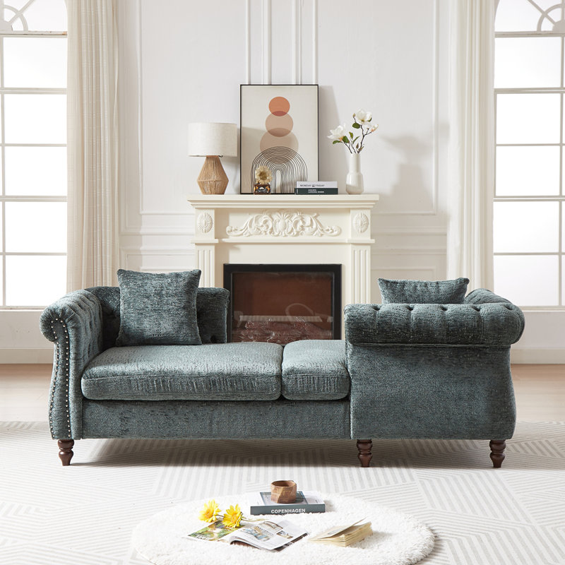 Canapé 81 po en chenille, Vert