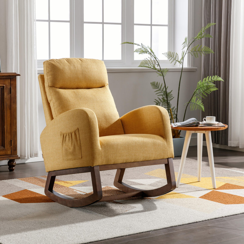 Chaise berçante de salon, Jaune