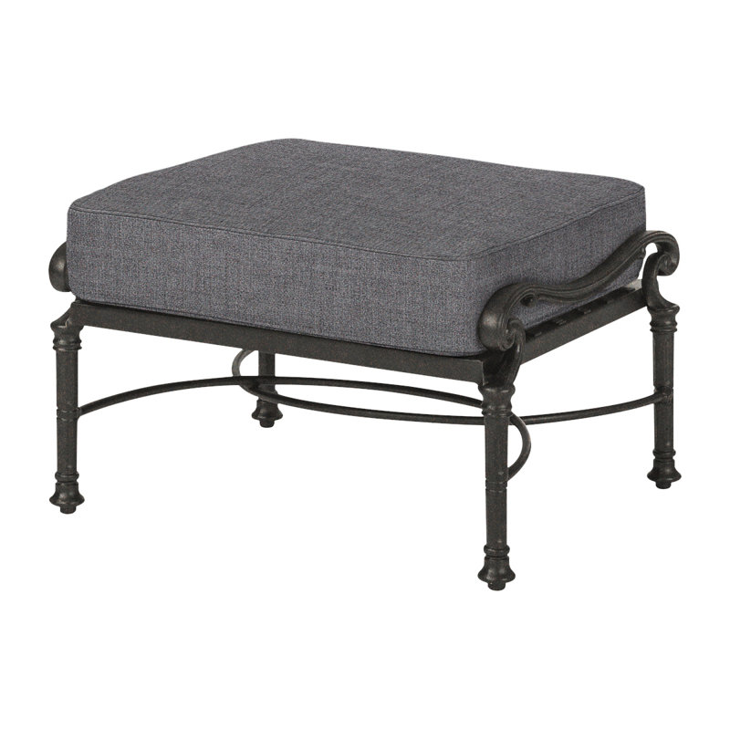 Florence Ottoman Frame with Cushions, Desert Bronze, Cast Slate Sunbrella® Plainweave