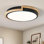 Plafonnier moderne DEL à proximité, plafonnier rond encastré, blanc mat avec accents en bois, luminaires de cuisine minimalistes pour la chambre à coucher, le vestibule et le salon