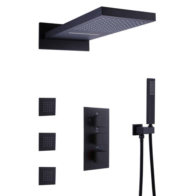 All-In-One Kit with Rough in-Valve, Matte Black