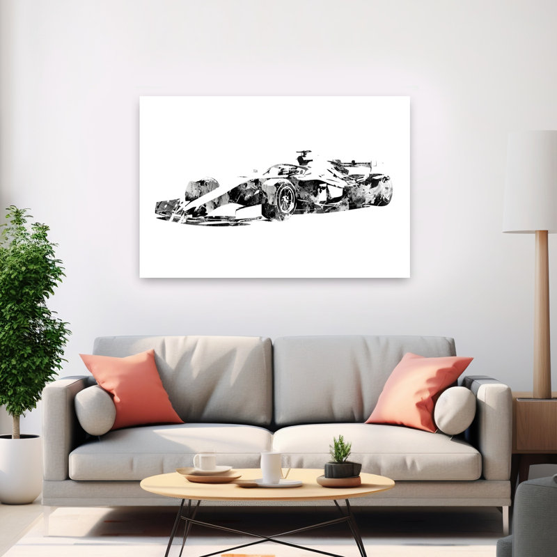 Abstract Formula Racer Abstract Modern Horse Wall Art Print 1 Piece Wrapped Canvas Wall Art, 101.6cm H x 152.4cm W