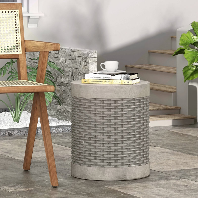 Table d'appoint d'extérieur ronde en béton
