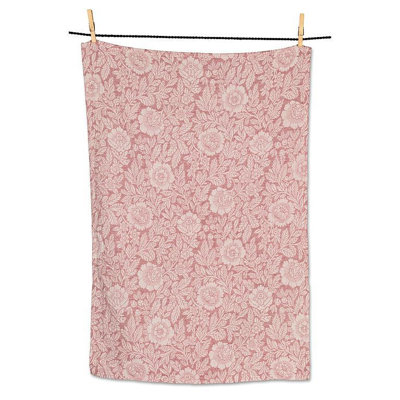 Serviette de cuisine à motif jacquard rose