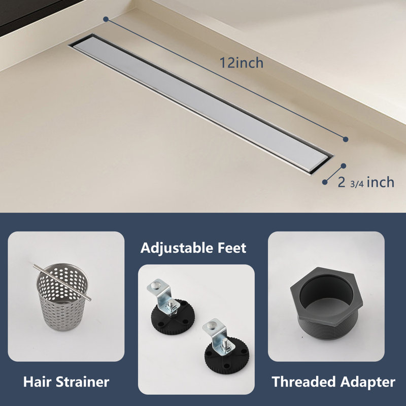 12'' W Linear Grid Shower Drain