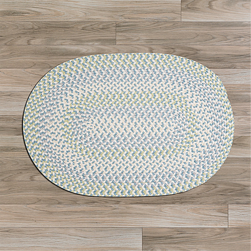 Tapis bleu / vert Carousel, Rond 8 pi