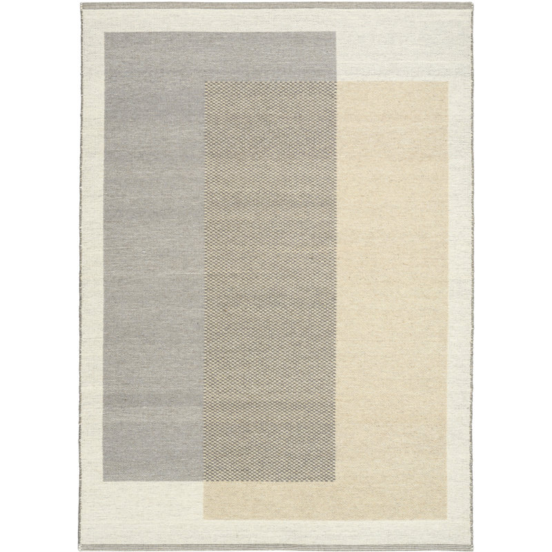 Copenhagen Flatwoven Wool Ivory Modern Indoor Rug, Rectangle 5' x 7'