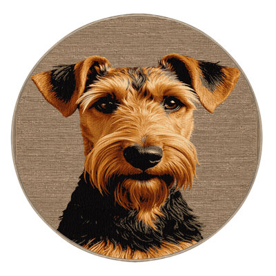 Washable Airedale Terrier Dogs Area Rug
