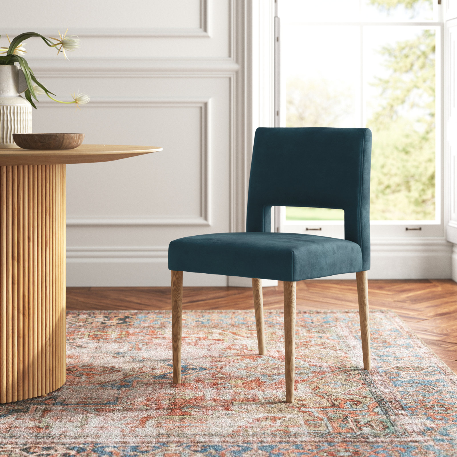 Ermine Genuine Leather Dining Chair, Bella Jasper