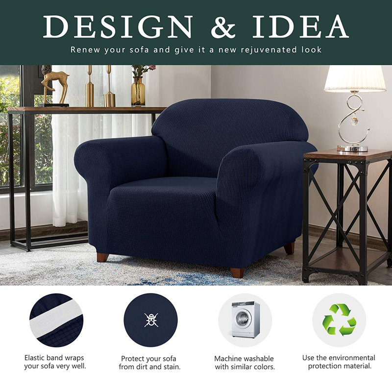 Housse pour fauteuil High Stretch, Bleu foncé