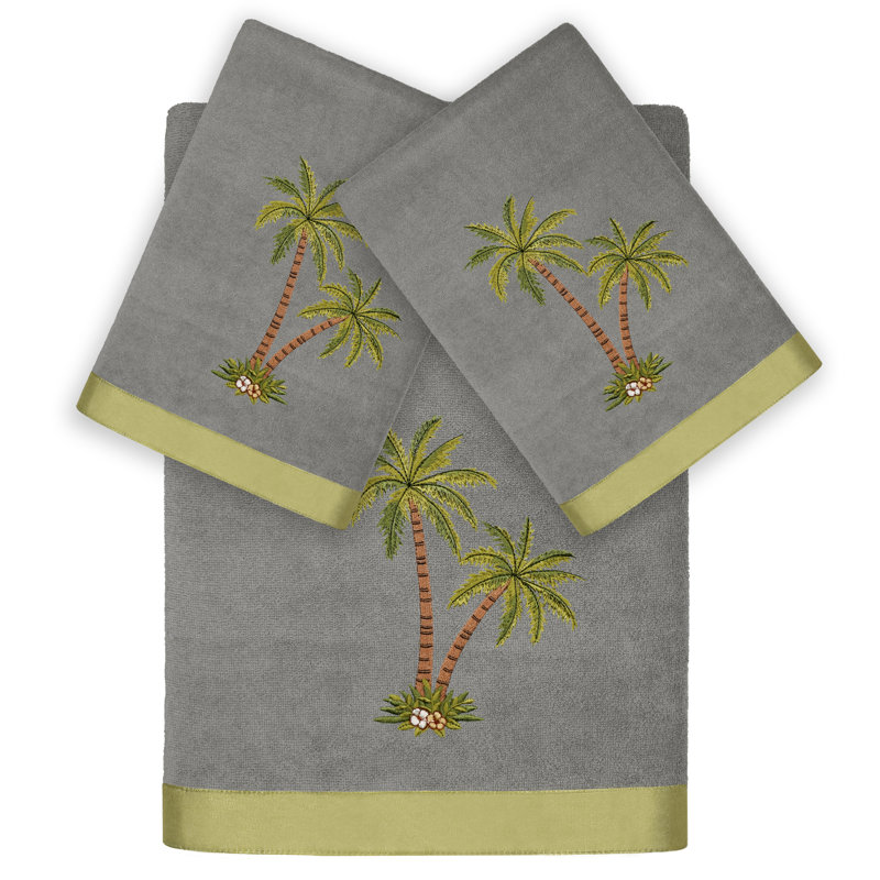 Ensemble de serviettes en coton turc 3 pièces Anastasika, Gris anthracite