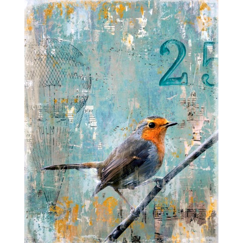 «Aves 25» par Zoey Riley - impression, Couche de verre, H 20 po x l 16 po