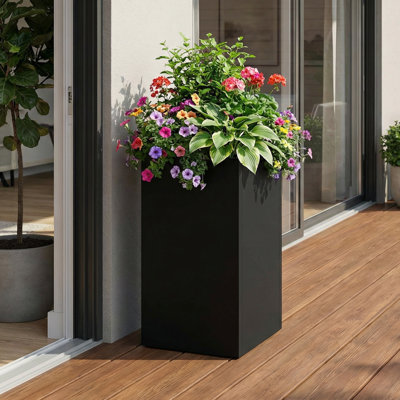 Jardinières rectangulaires en métal pour plantes d'extérieur