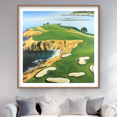 Pebble Beach Golf Links - Sea Scenic, reproduction encadrée avec passe-partout