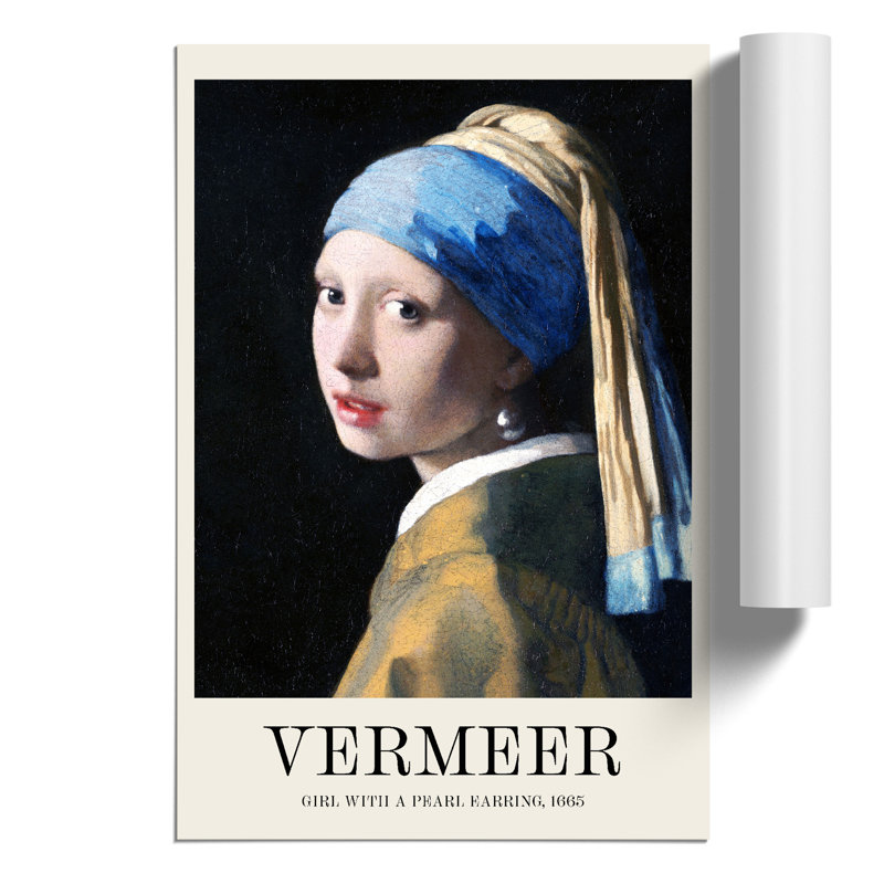 Girl With A Pearl Earring by Johannes Vermeer - No Frame Painting, 30cm H x 21cm W x 0.1cm D