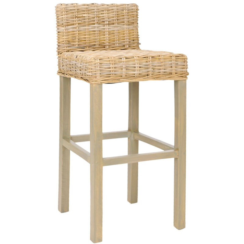 Tabouret de bar Montclare Cappuccino Mango, Gris antique