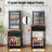 Mobile Mini Fridge Stand With Storage, Height-Adjustable Mini Beverage Fridge Table, Coffee Bar