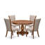 L'ensemble de table de cuisine 5 pièces comprend une table ronde de 54 po avec piédestal et 4 chaises Parson en lin brun clair, noyer antique-1586565396-1600216065