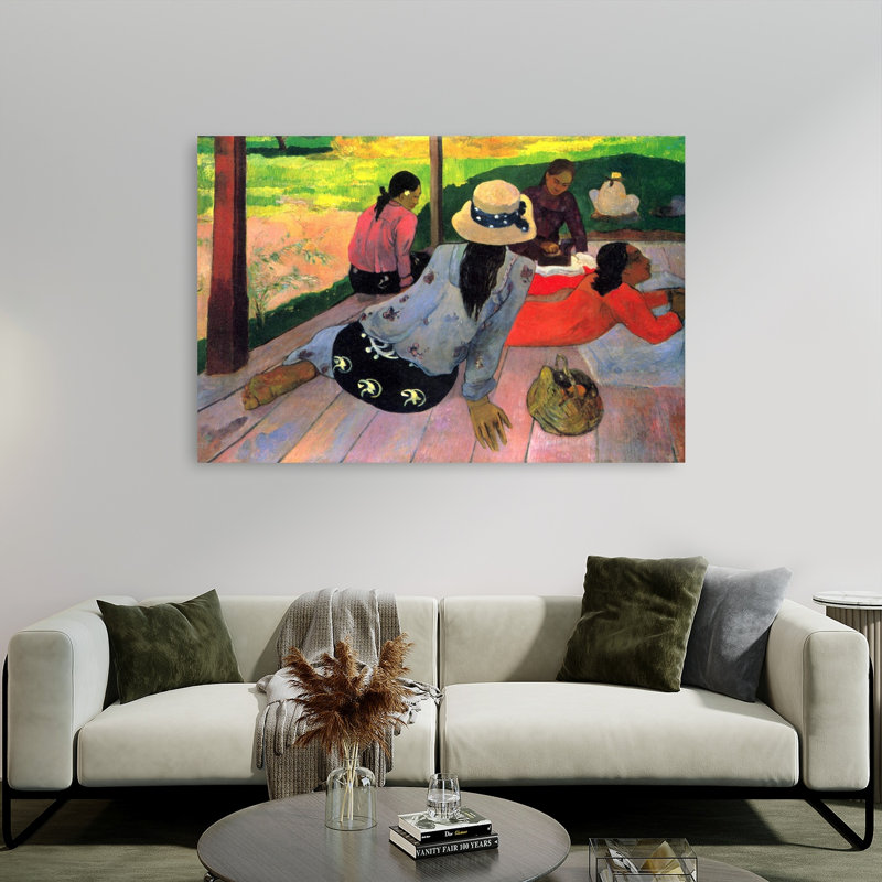 The Siesta Classic Colorful Abstract Landscape Summer Wall Art Print by Paul Gauguin - Wrapped Canvas Print