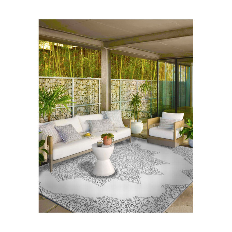 Tapis demi-étoile à motif tissé lavable, Sous-tapis carré 3 pi 3 po inclus