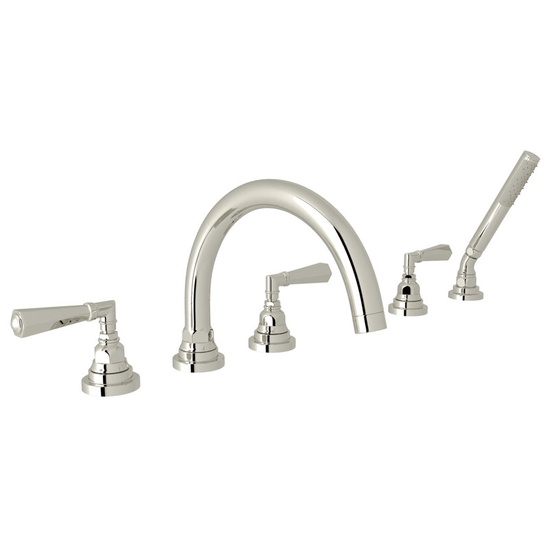 San Giovanni™ 5-Hole Deck Mount Tub Filler, Level, Polished Nickel