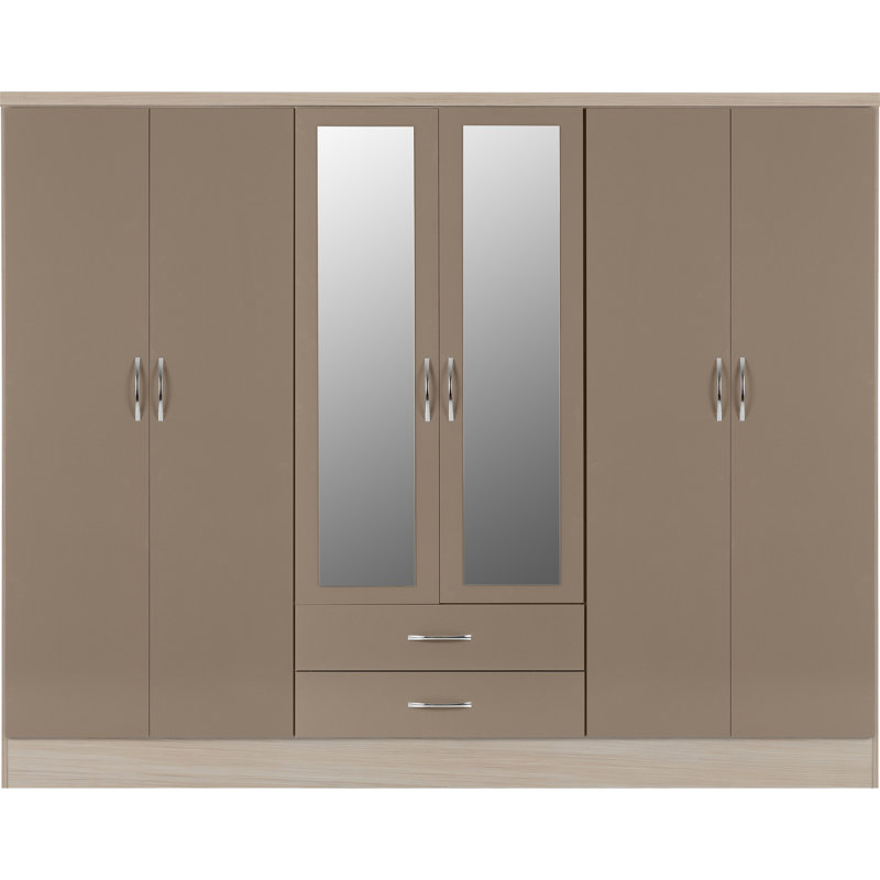 Cascio 6 Door Wardrobe, Brown