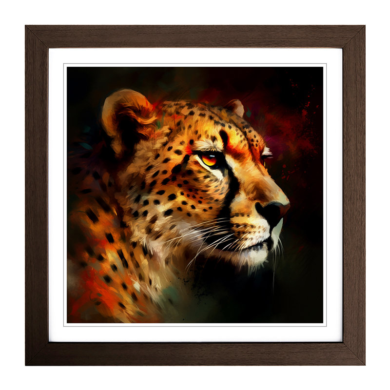 Cheetah Abstract Art No.4 - Framed Print, Walnut