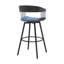 Tabouret de bar rotatif 31 po Vera, dossier courbé, tissu