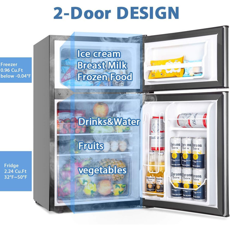 TACKLIFE Compact Refrigerator 3.2 Cu Ft Mini Fridge with Freezer Energy Star