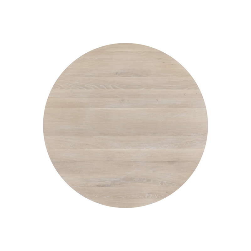 Karnveer Round Solid Oak Dining Table, Light Oak
