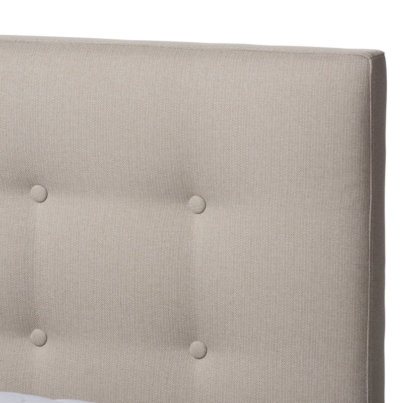 Herger Upholstered Platform Bed, Full/Double, Beige