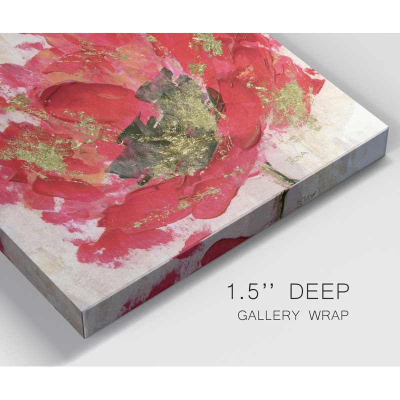 Red Infusion II - Wrapped Canvas Print, 32" H x 32" W x 1.5" D