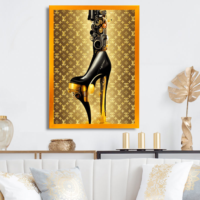 Luxury Brand Bionic Heel III - Art mural sur toile tendance, L 30 po x H 40 po, Encadrement doré
