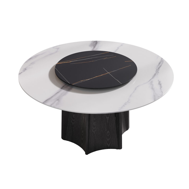 Élégance moderne en pierre frittée rotative pour table de salle à manger
