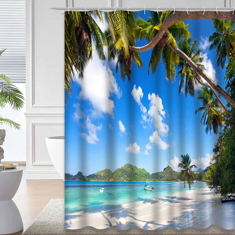 Rideau de douche Beach Island Landscape, L 72 po x l 84 po