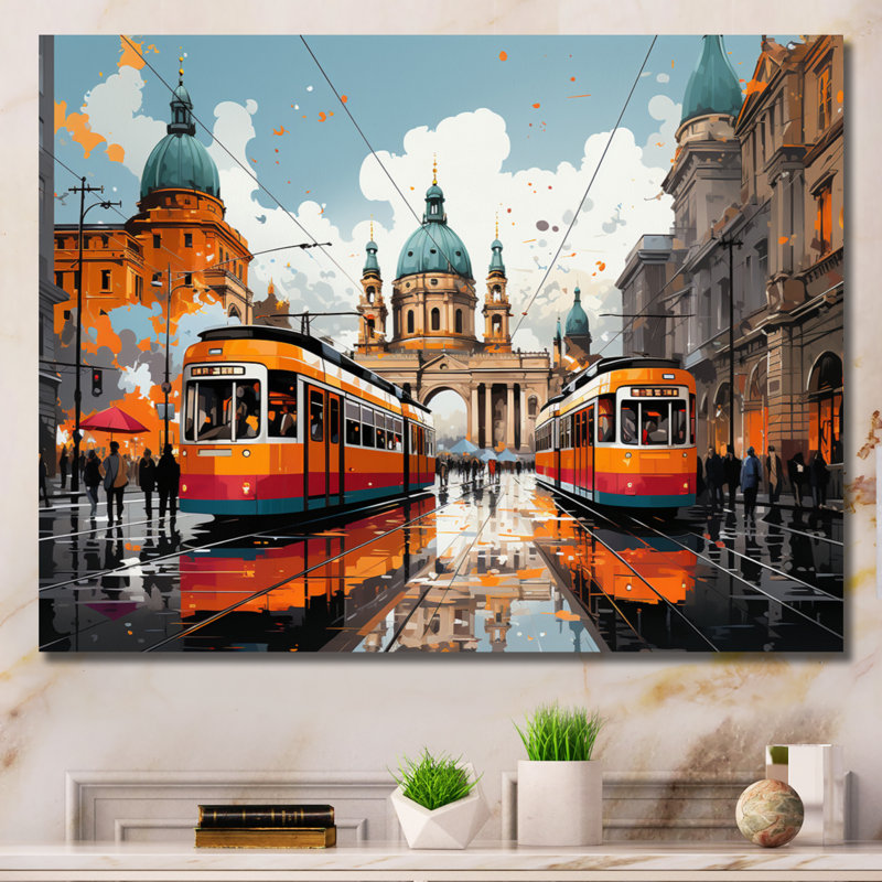 «City Vienna Train Popart I», reproduction d'art sur toile, H 12 po x l 20 po x P 1 po, Toile tendue