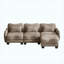 Canapé en L chenille avec repose-pieds mobile, canapé modulaire surdimensionné à 3 places avec 3 coussins de taille, conception ergonomique, assemblage facile, café-355991552