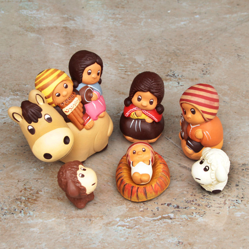Ensemble de crèche de Noël en céramique 7 pièces Latife