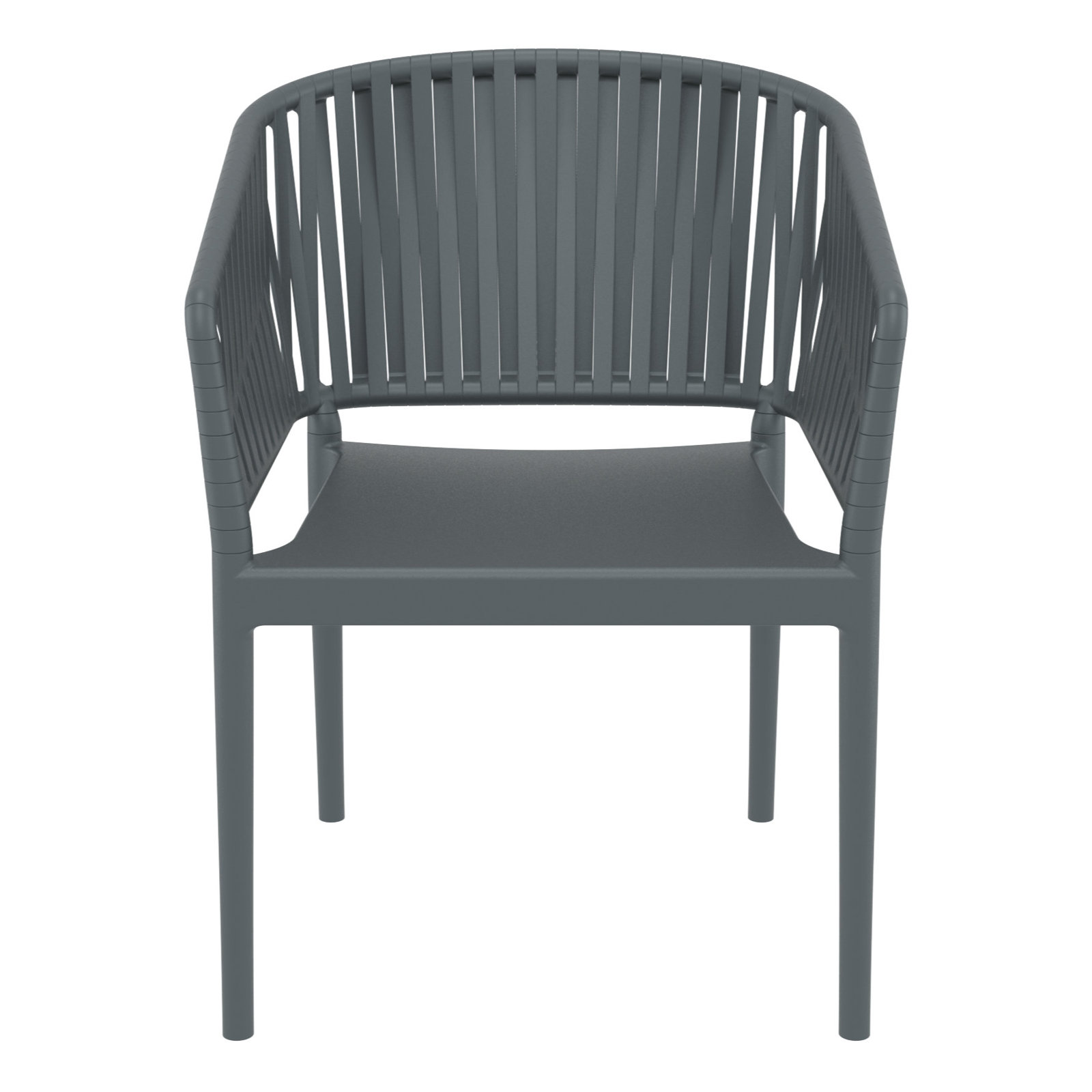 Newport Outdoor Stacking Dining Armchair, Dark Gray