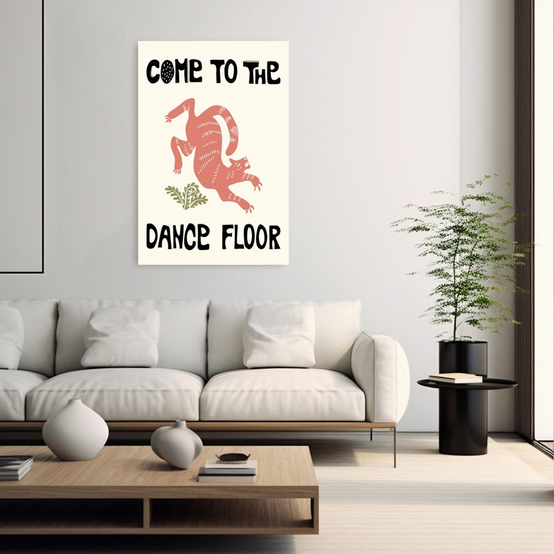 «Dancing Cat Invitation Playful Retro Whimsical Cat», reproduction d'art murale, H 60 po x l 40 po