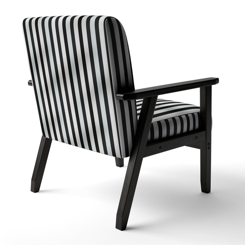 Fauteuil d'appoint rembourré en velours Euris, Accoudoirs carrés noirs