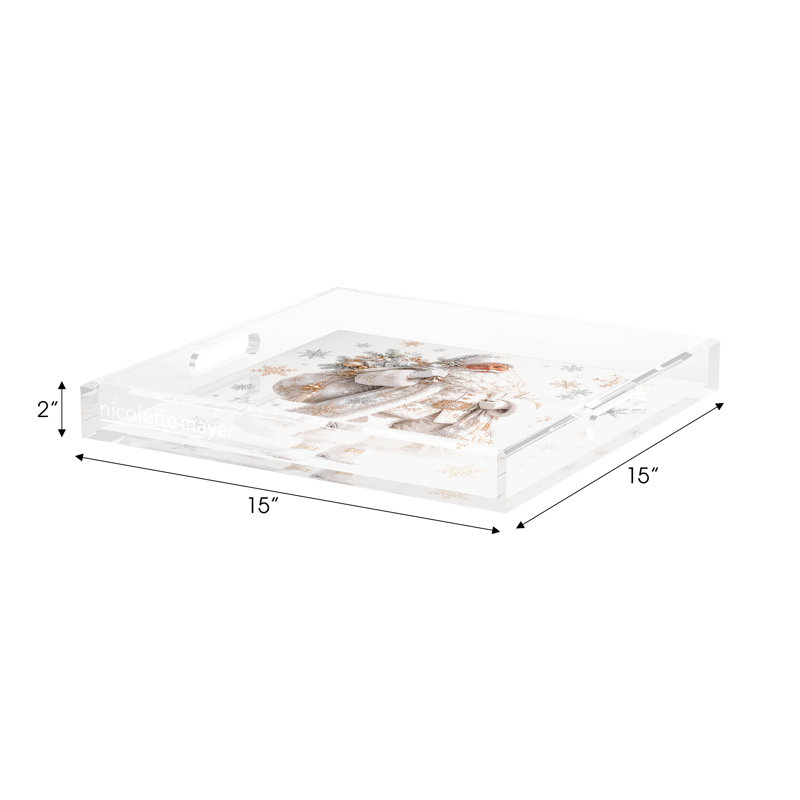 Square Decorative Tray, 15"W x 15"D