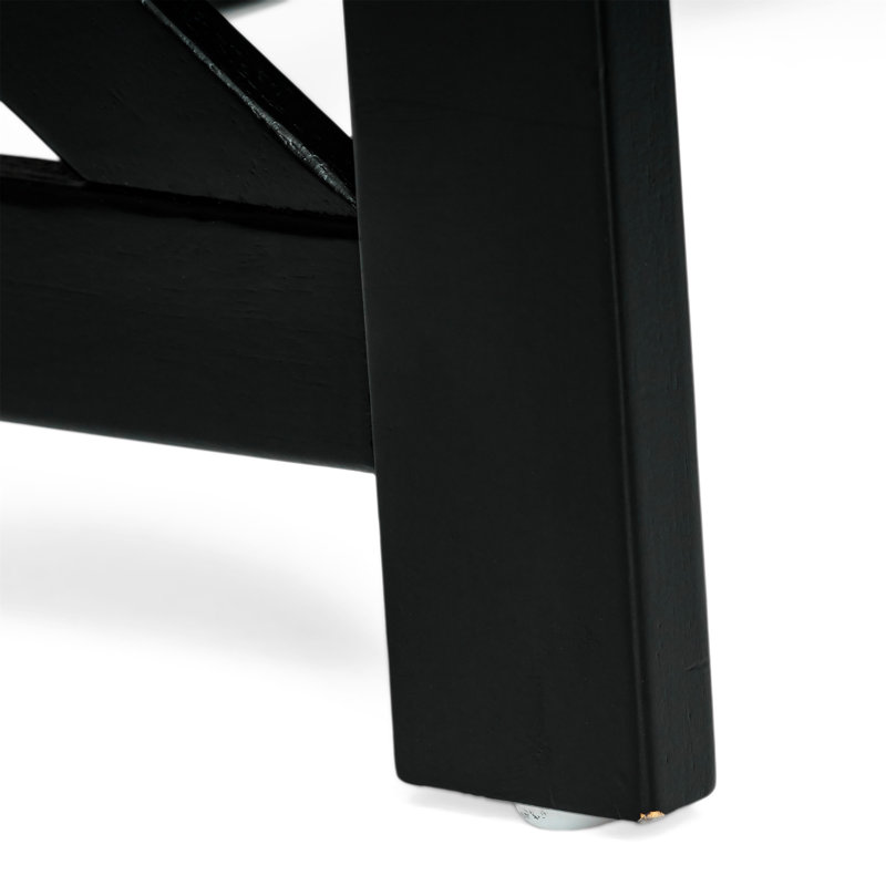 Black Acacia Wood Outdoor Rectangle Coffee Table