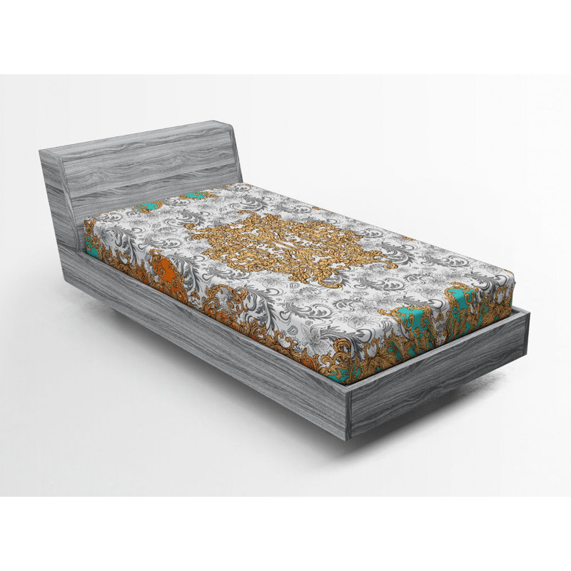 Microfiber Floral Fitted Sheet, Twin Fitted Sheet