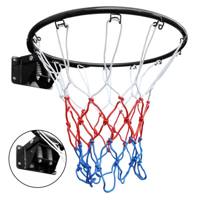 Basketball Double Spring Solid Rim, 18" Steel Basketball Rim For Indoor And Outdoor