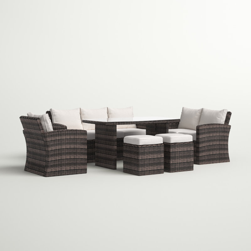 Ensemble de conversation avec coussins pour 8 personnes Abhinav Rattan, Brun