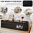 Modern TV Stand With Ample Storage,4 Drawer Design With Tempered Glass ,Built-In Charging Ports And Ambient LED Lighting-766027205